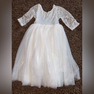 White Toddler Flower Girl Dress
